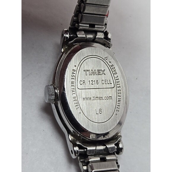 Timex Cavatina Silver Tone Oval Womens Quartz Watch Stretch Band New Battery - Picture 13 of 13